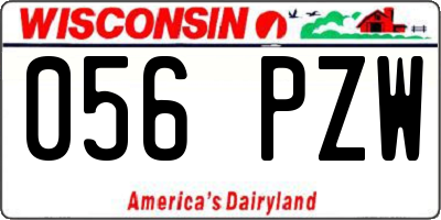 WI license plate 056PZW