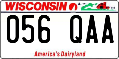 WI license plate 056QAA