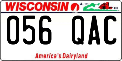 WI license plate 056QAC