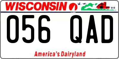 WI license plate 056QAD