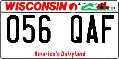 WI license plate 056QAF