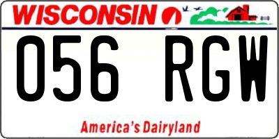 WI license plate 056RGW