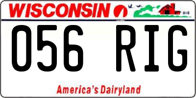 WI license plate 056RIG
