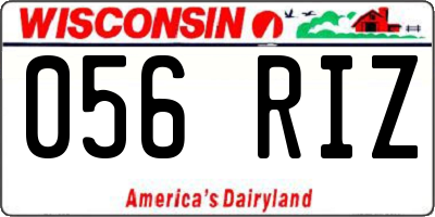 WI license plate 056RIZ