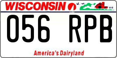 WI license plate 056RPB