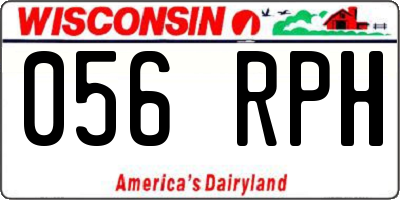 WI license plate 056RPH