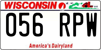 WI license plate 056RPW