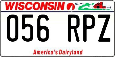 WI license plate 056RPZ