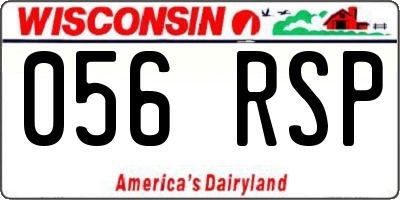WI license plate 056RSP