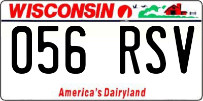 WI license plate 056RSV