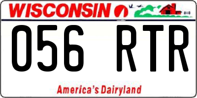 WI license plate 056RTR