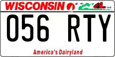 WI license plate 056RTY