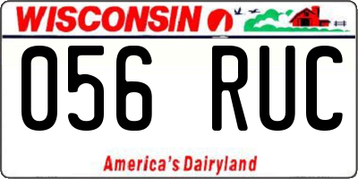 WI license plate 056RUC