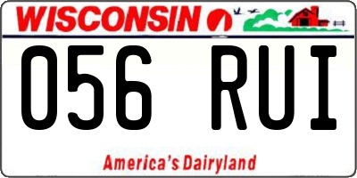 WI license plate 056RUI