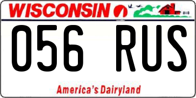 WI license plate 056RUS