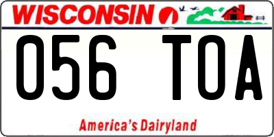 WI license plate 056TOA