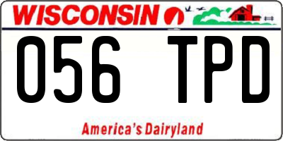 WI license plate 056TPD