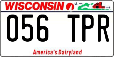 WI license plate 056TPR