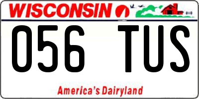 WI license plate 056TUS