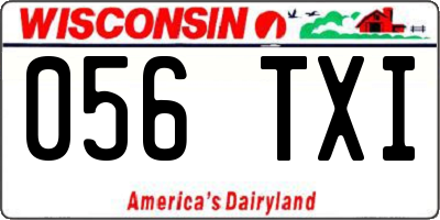 WI license plate 056TXI