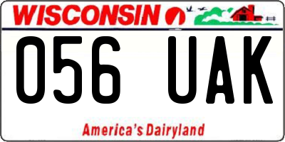 WI license plate 056UAK