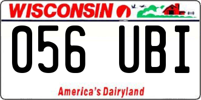 WI license plate 056UBI