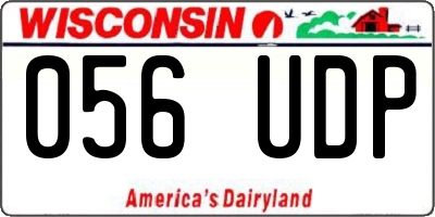 WI license plate 056UDP