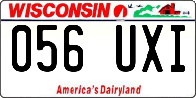 WI license plate 056UXI