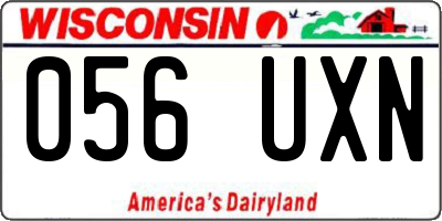 WI license plate 056UXN