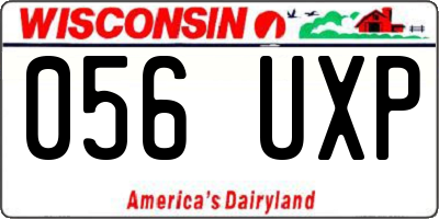 WI license plate 056UXP