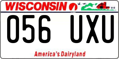 WI license plate 056UXU