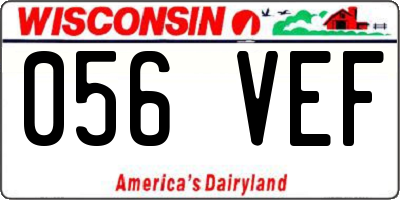 WI license plate 056VEF