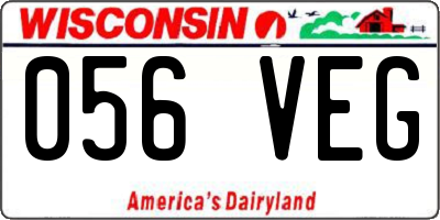 WI license plate 056VEG