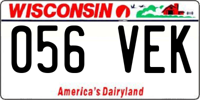 WI license plate 056VEK
