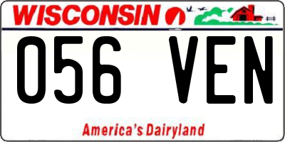 WI license plate 056VEN