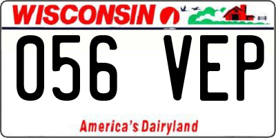 WI license plate 056VEP