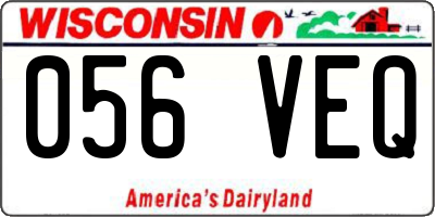 WI license plate 056VEQ