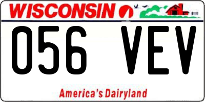 WI license plate 056VEV