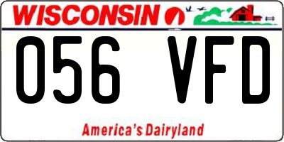 WI license plate 056VFD