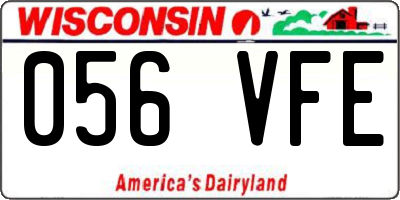 WI license plate 056VFE