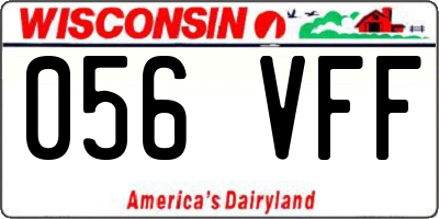 WI license plate 056VFF