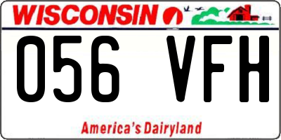 WI license plate 056VFH