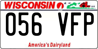 WI license plate 056VFP