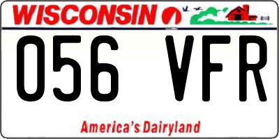 WI license plate 056VFR