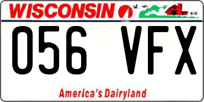 WI license plate 056VFX