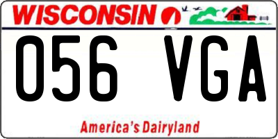 WI license plate 056VGA