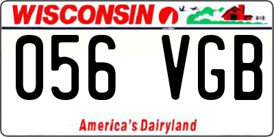 WI license plate 056VGB