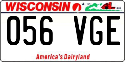 WI license plate 056VGE
