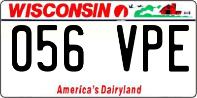 WI license plate 056VPE