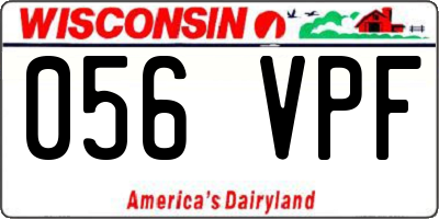 WI license plate 056VPF